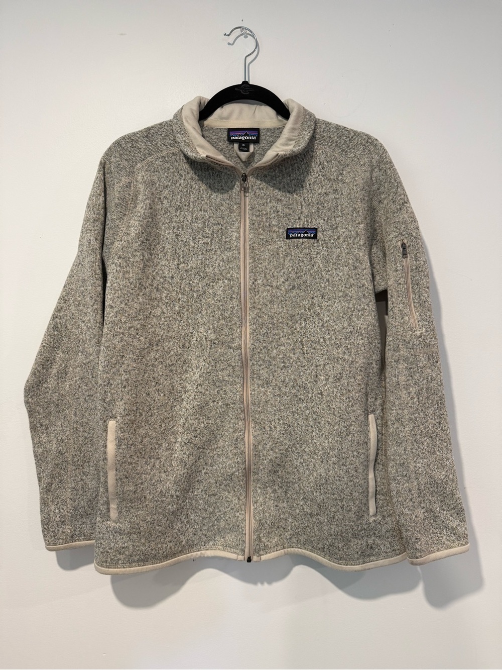 Patagonia Better Sweater Fleece Jacket Full Zip Womens XL Pelican Light Beige